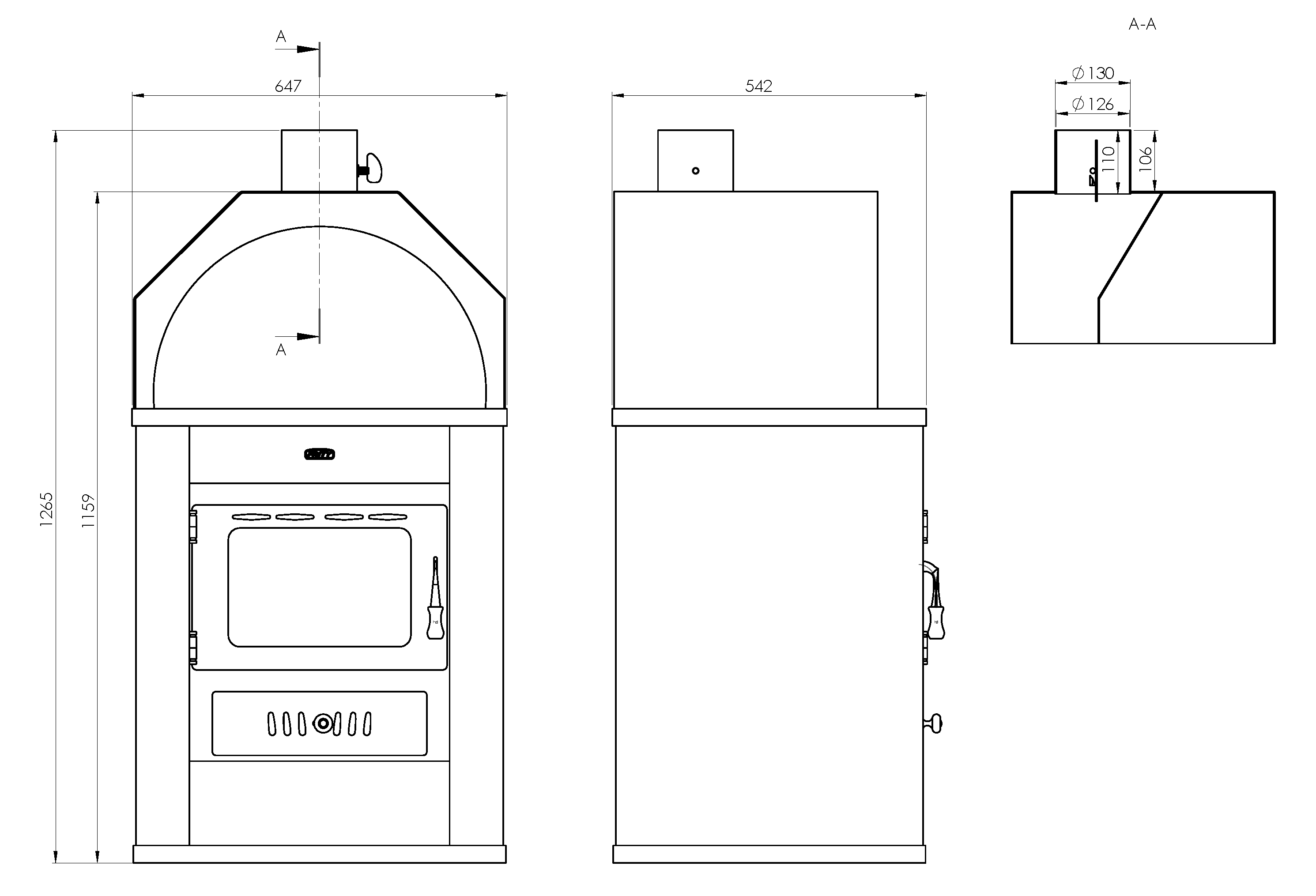 Poêle à bois Prity, 15 kW