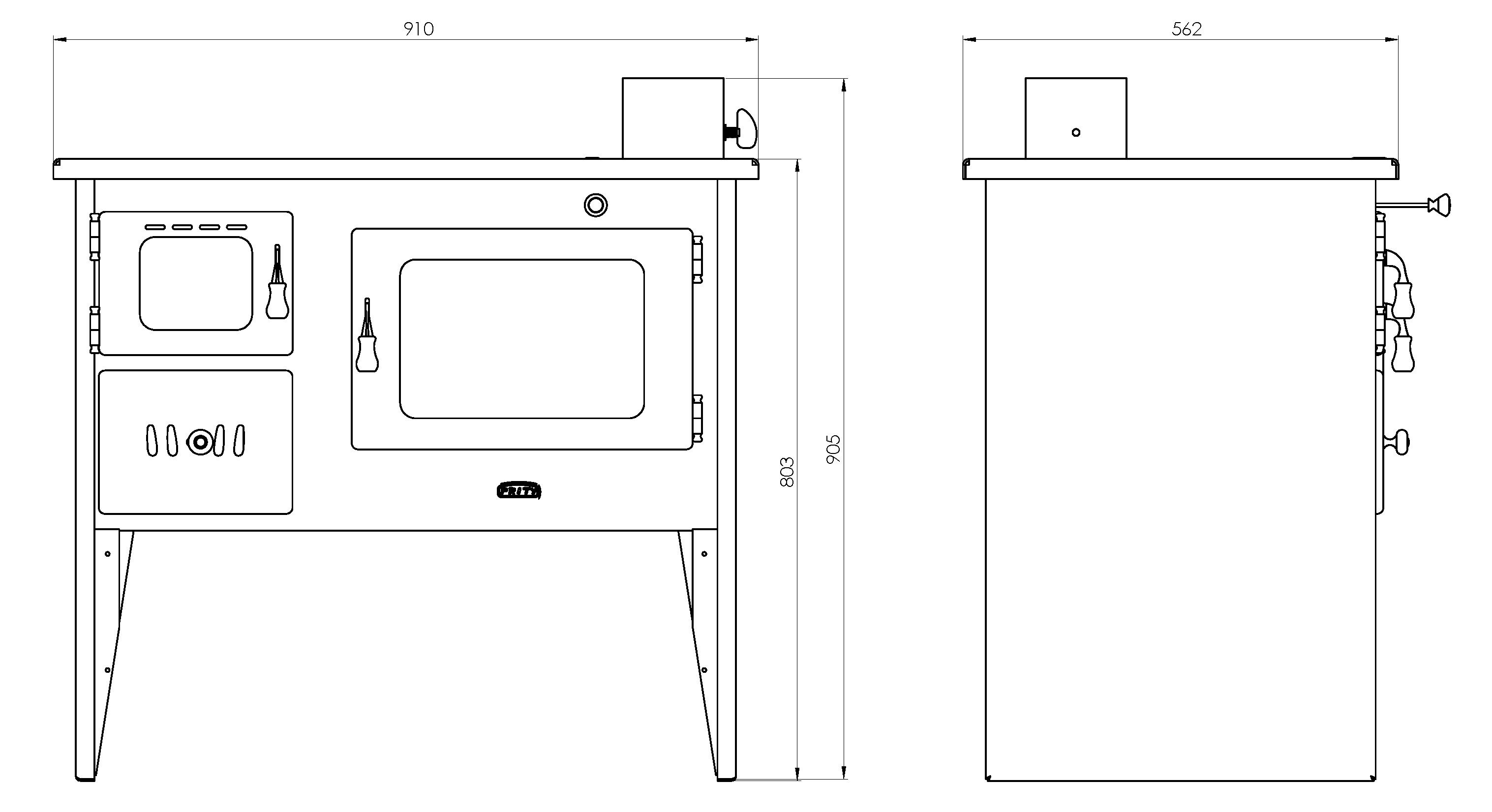 Cuisinière à bois Prity 2P41, 15 kW