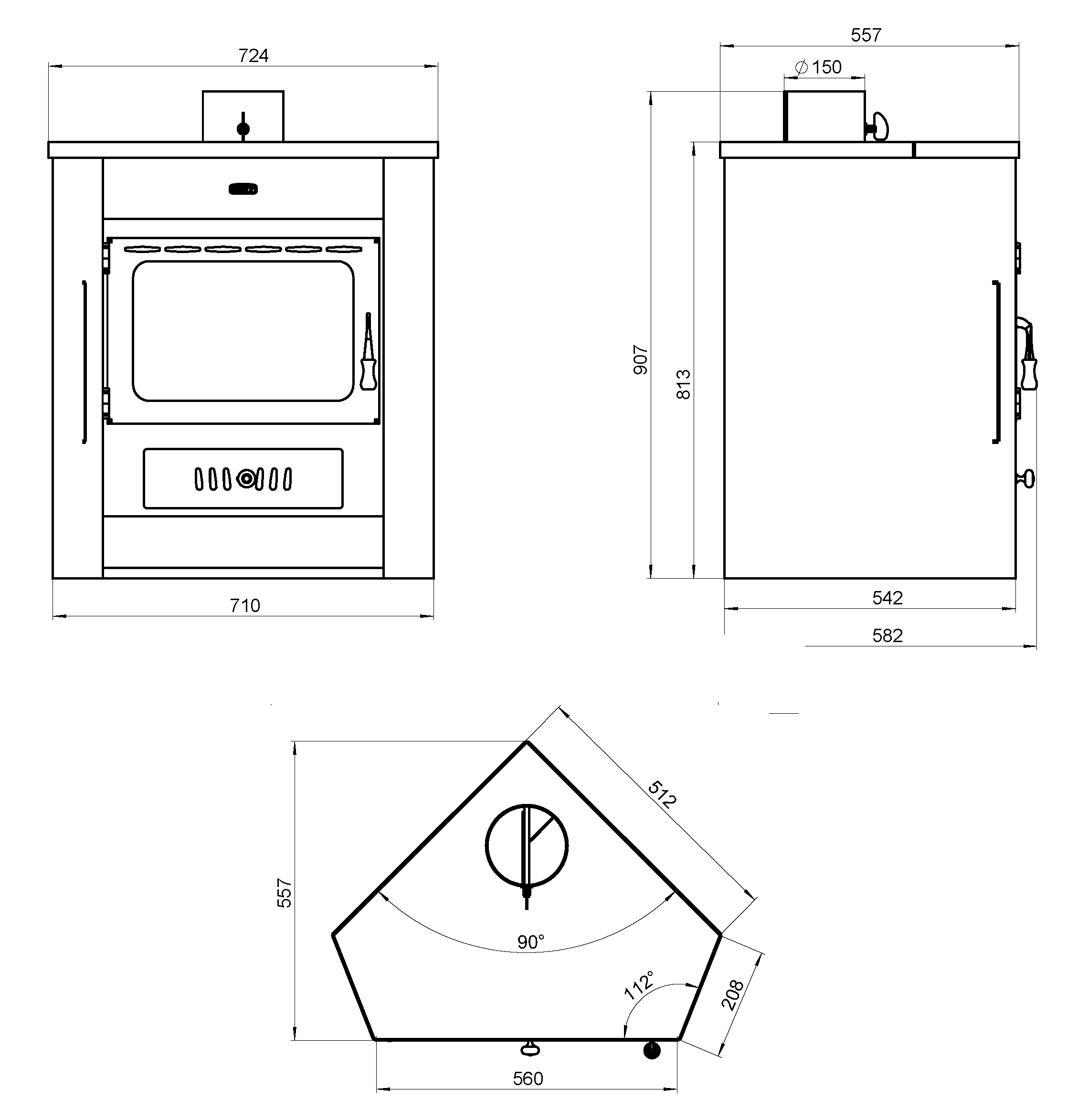 Poêle à bois Prity AM, 12 kW