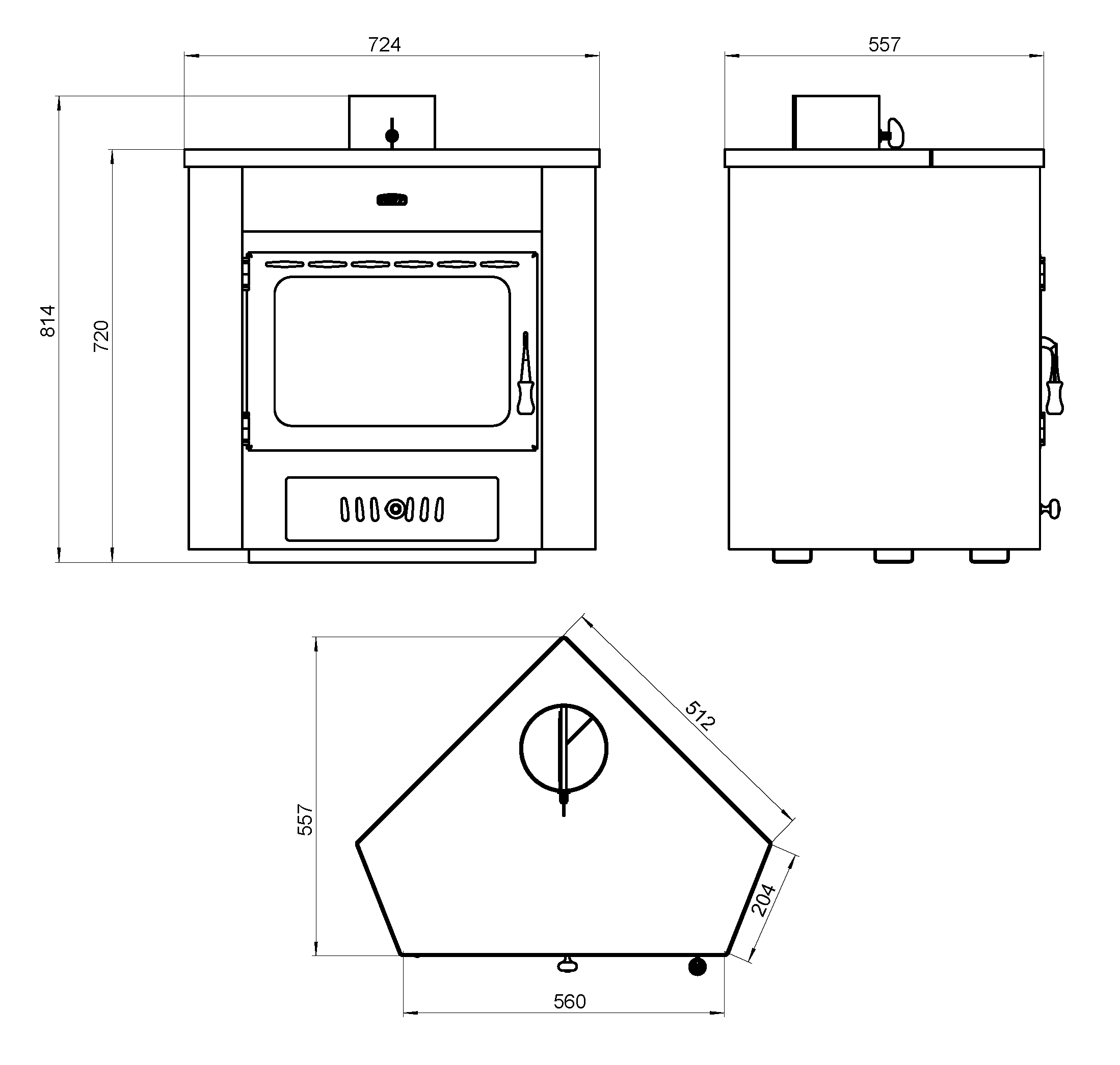 Poêle à bois Prity AMB, 12 kW