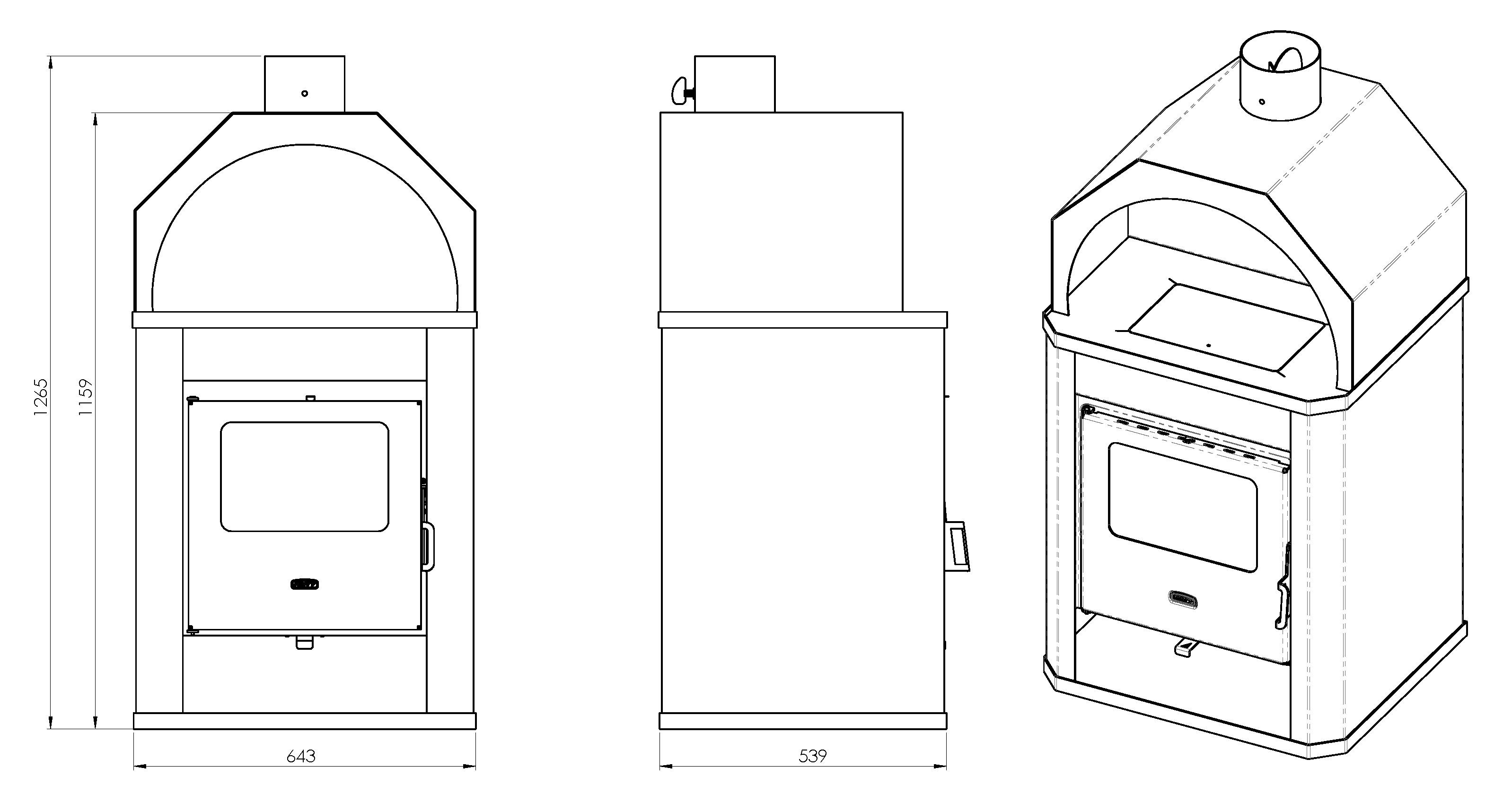 Poêle à bois Prity D, 15 kW