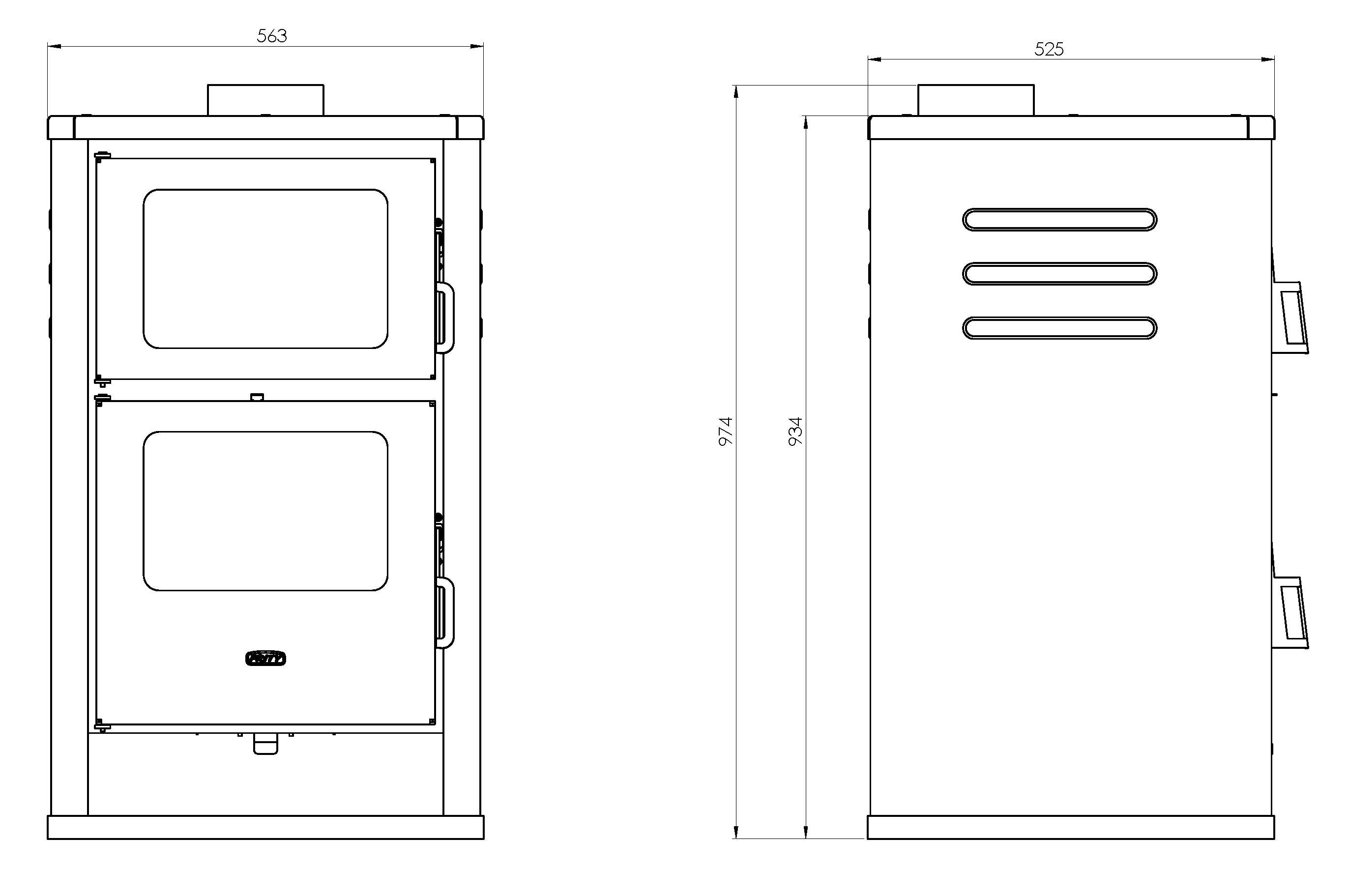 Poêle à bois avec four Prity FG D, 14 kW