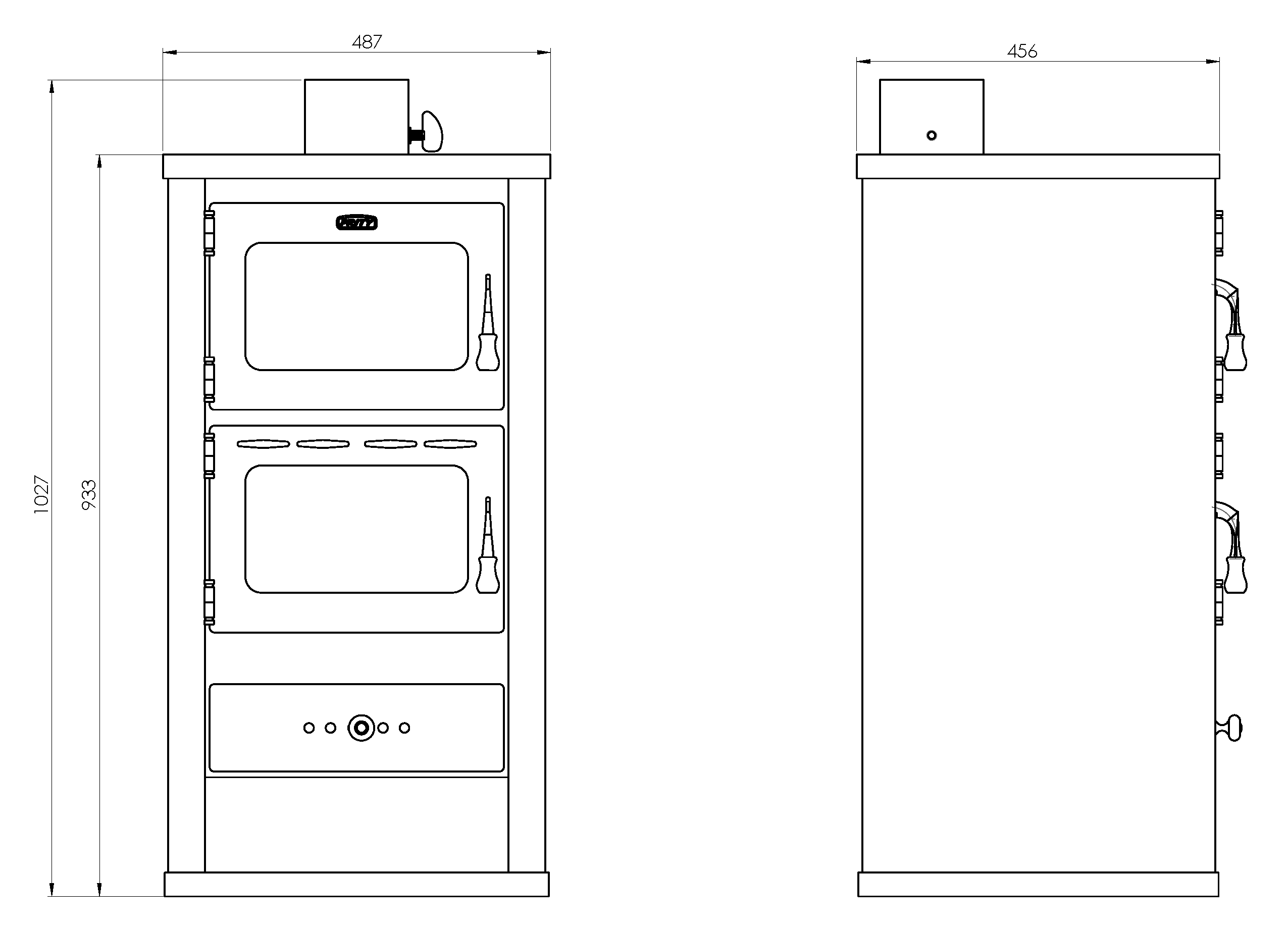 Poêle à bois avec four Prity FM, 12 kW