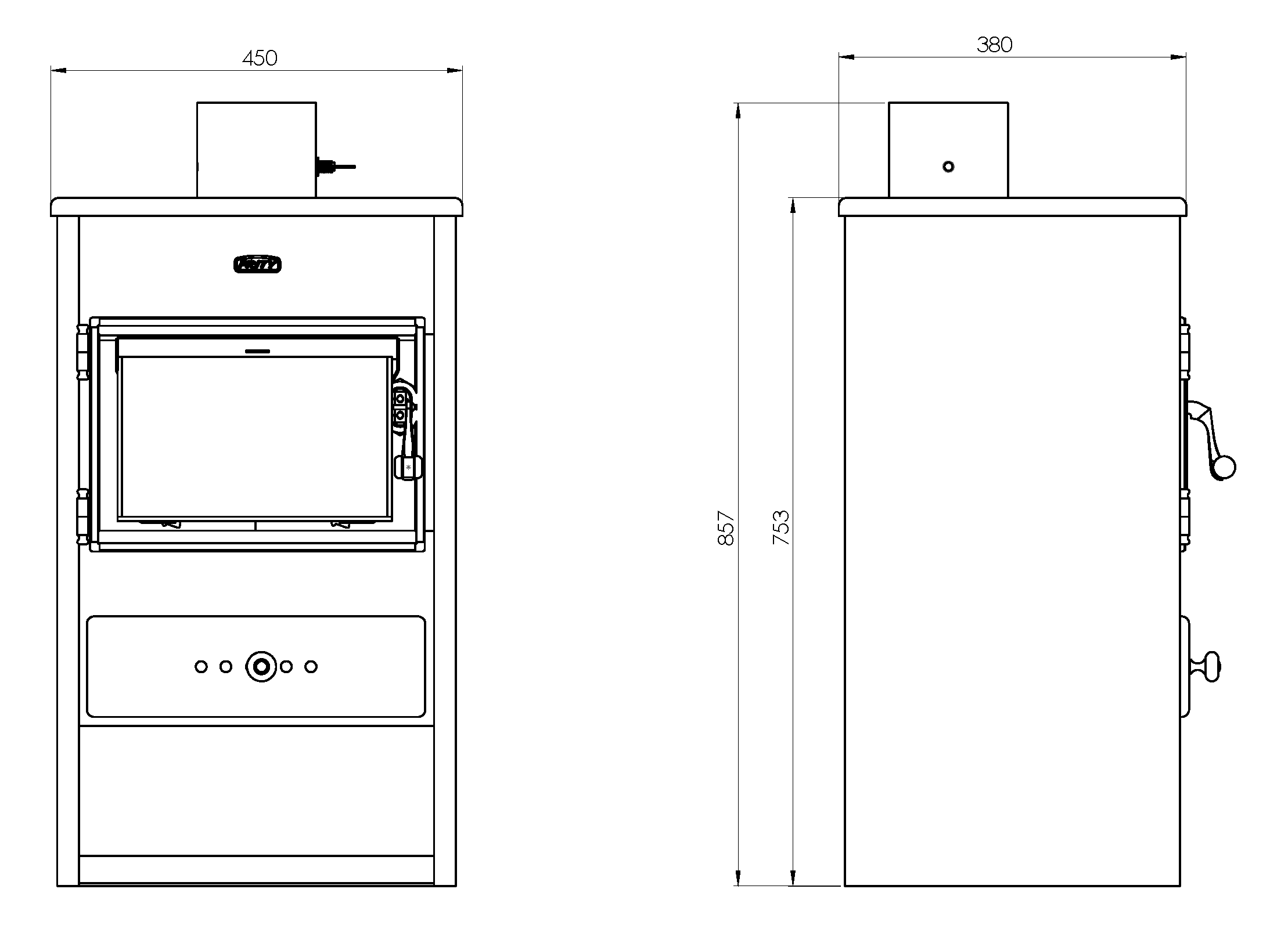 Poêle à bois Prity K1, 9 kW