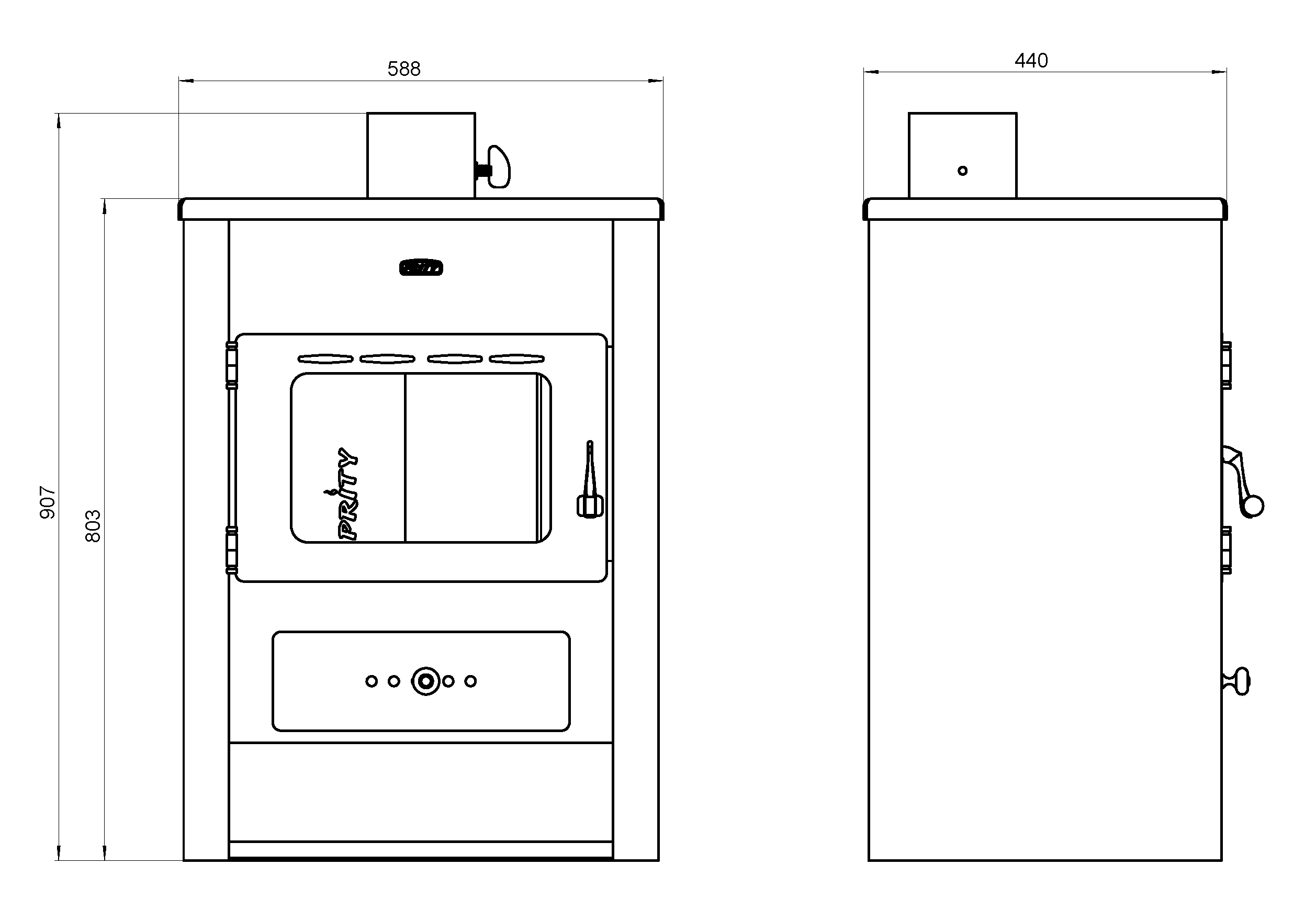 Poêle à bois Prity K13, 12 kW