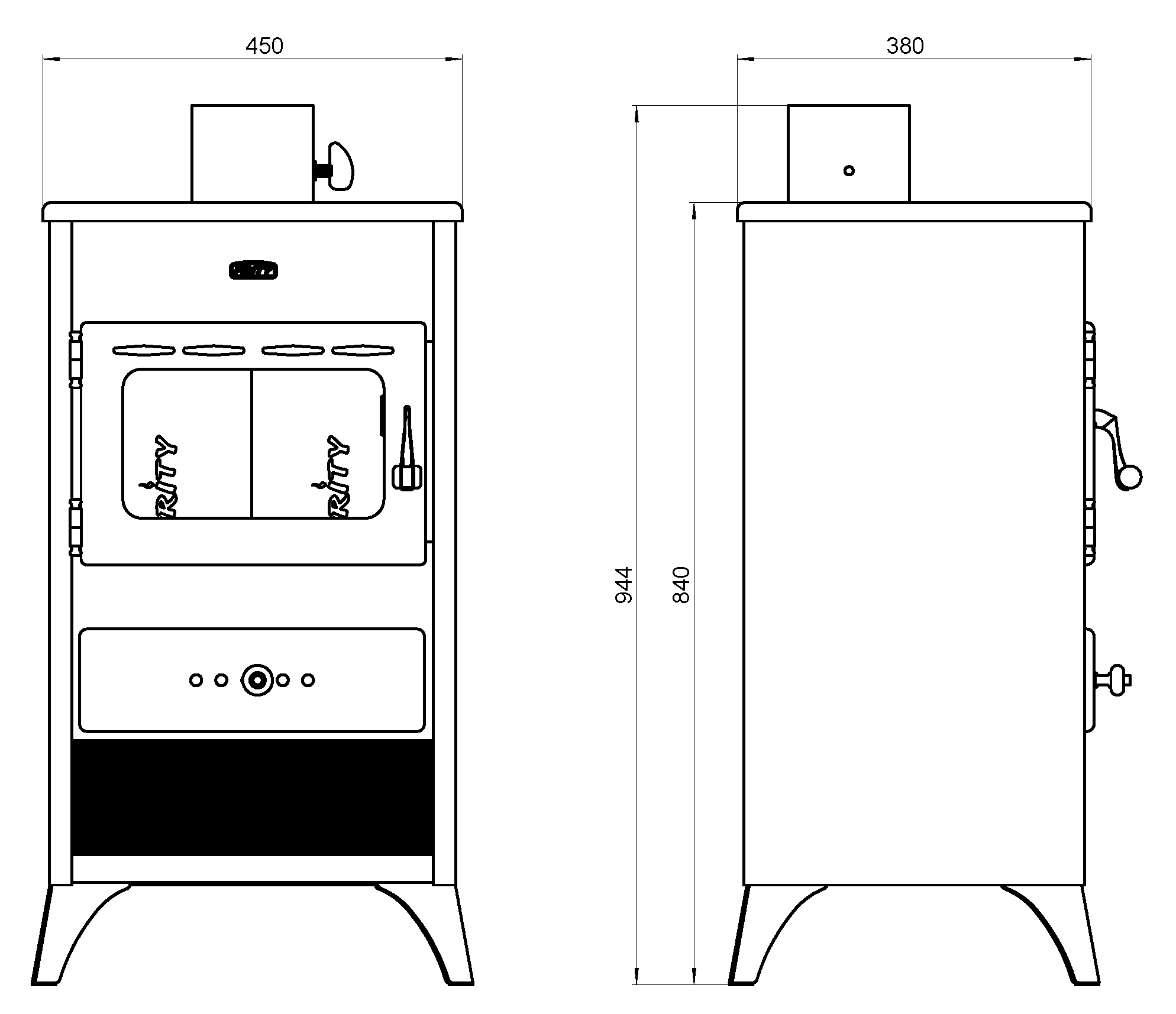 Poêle à bois Prity K1 E, 9 kW