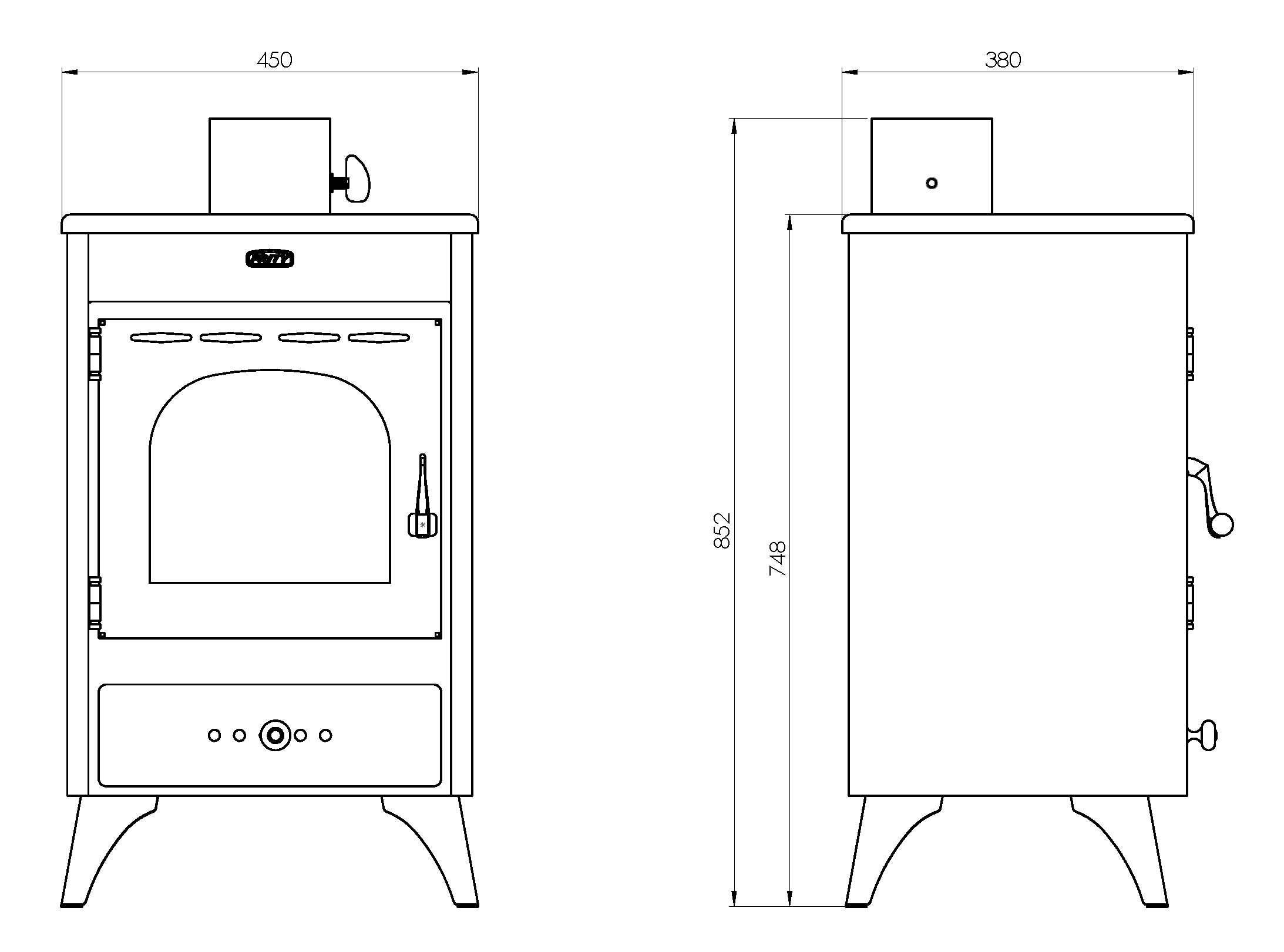 Poêle à bois Prity K1 R, 9 kW