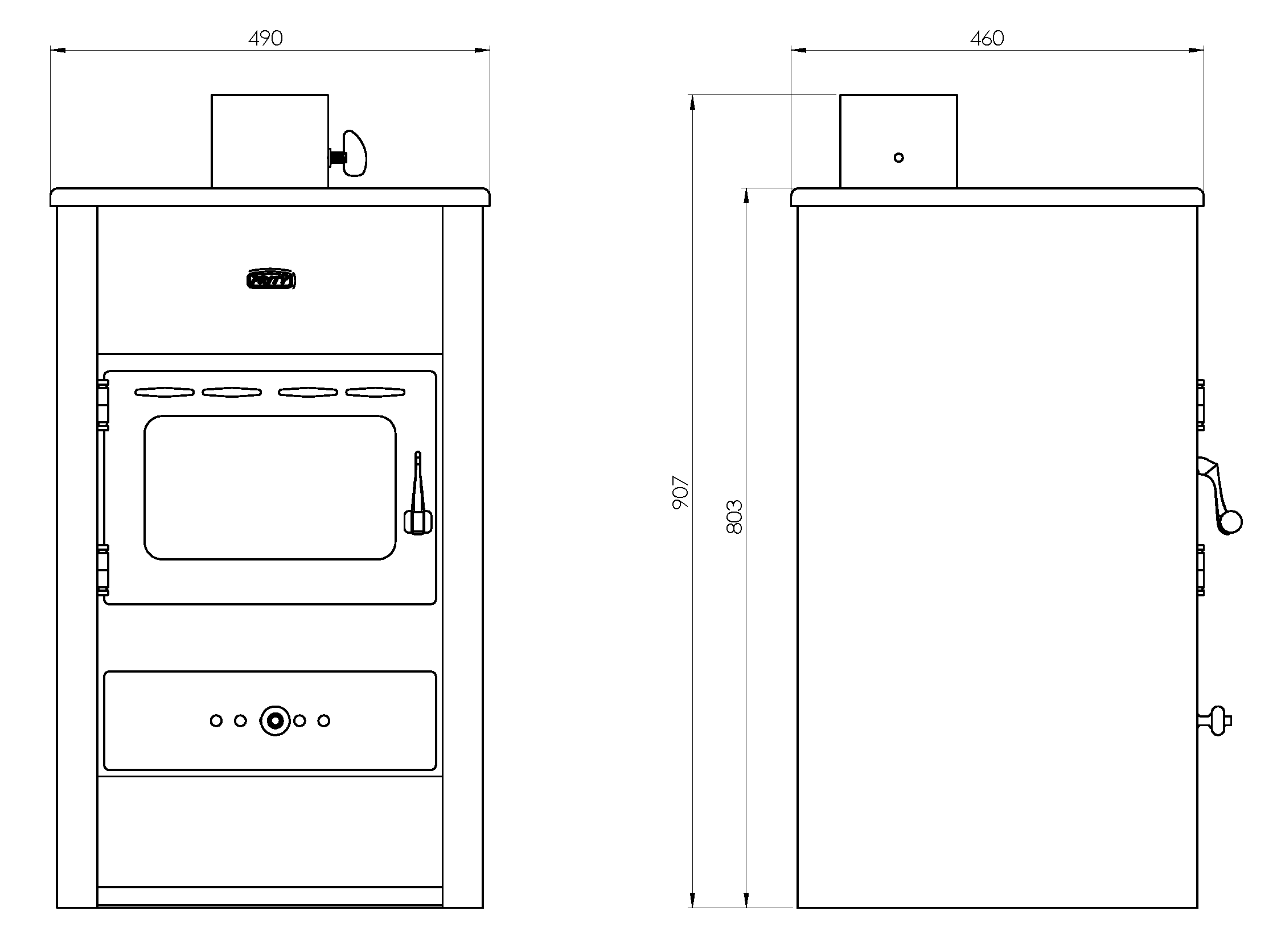 Poêle à bois Prity K2, 10 kW