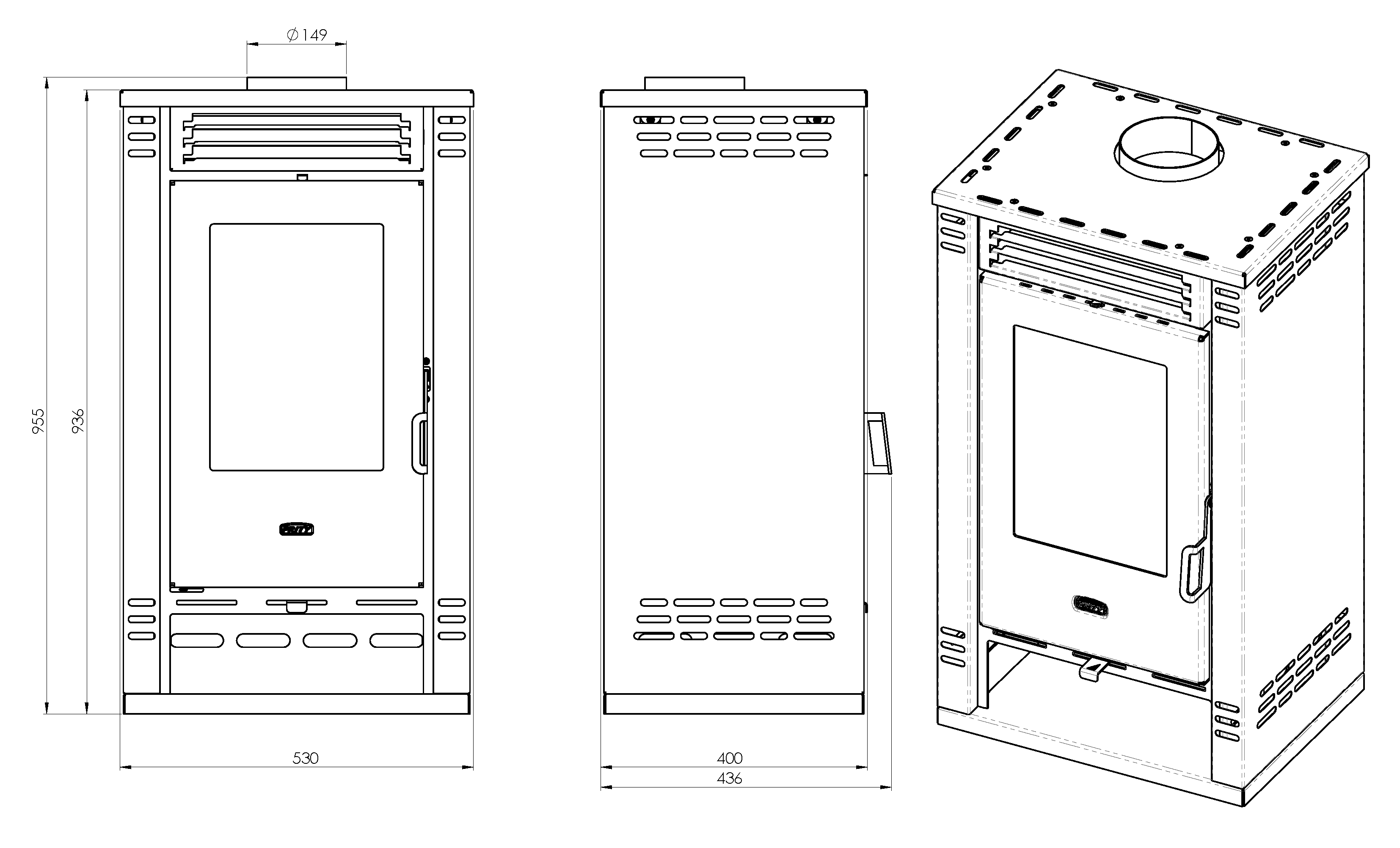 Poêle à bois Prity K2 GT, 8,10 kW