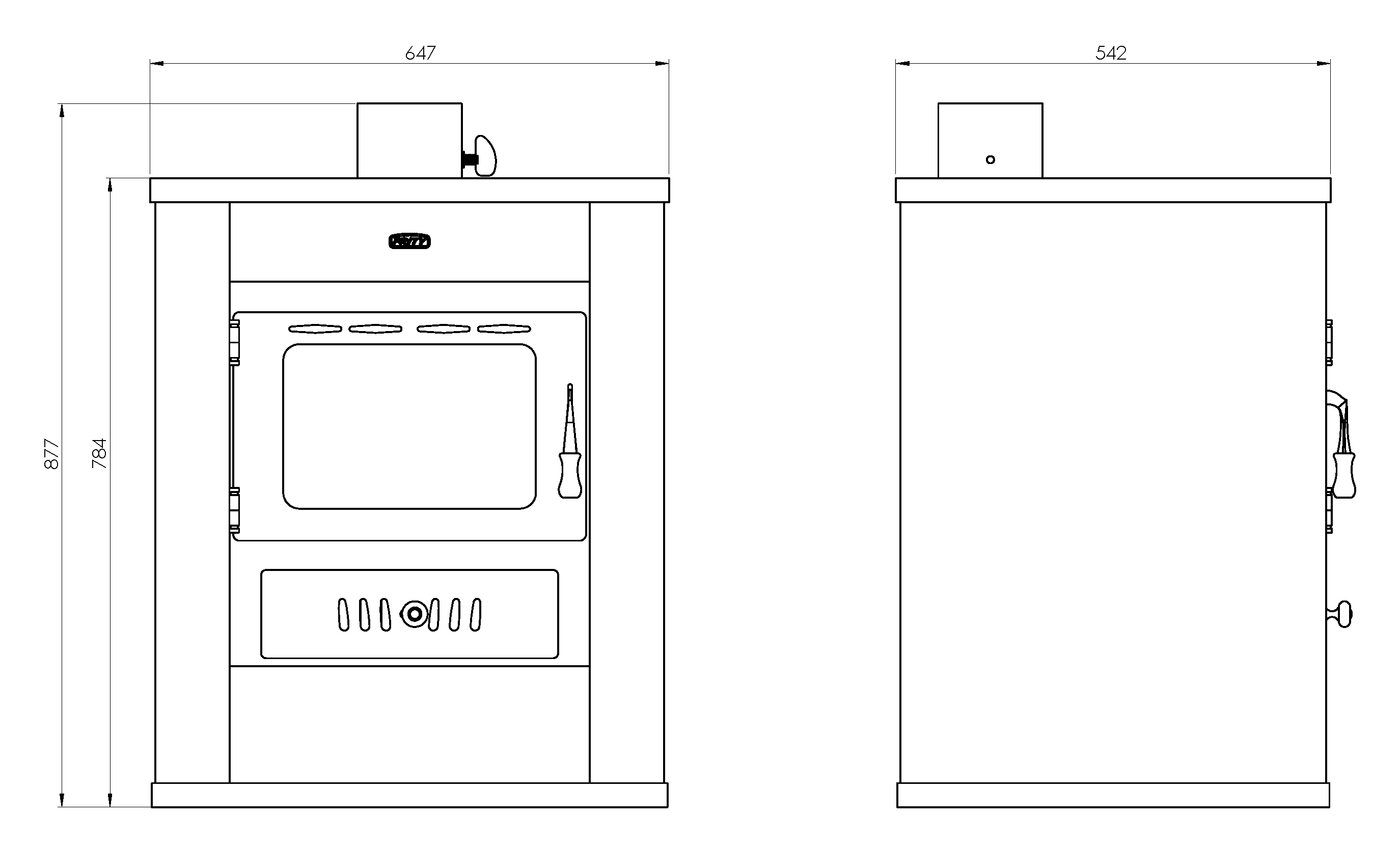 Poêle à bois Prity WD, 15 kW